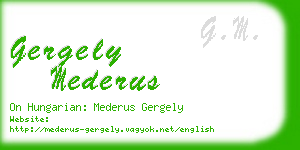 gergely mederus business card